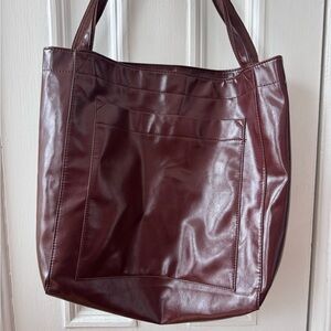 Elegant Brown Leather Tote Bag